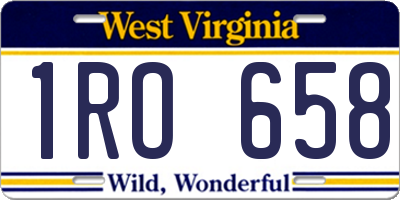 WV license plate 1RO658