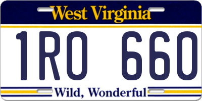 WV license plate 1RO660