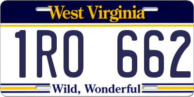 WV license plate 1RO662