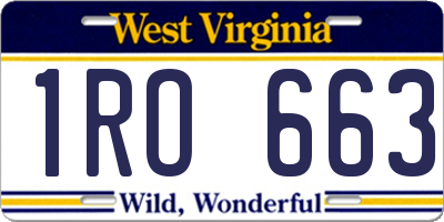WV license plate 1RO663