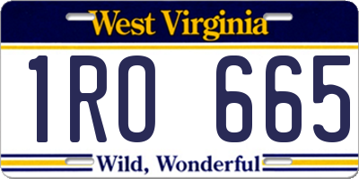 WV license plate 1RO665