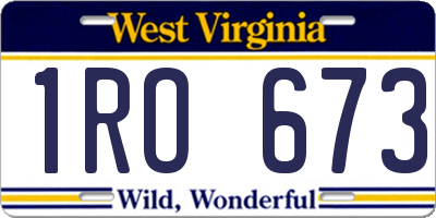 WV license plate 1RO673