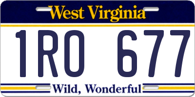WV license plate 1RO677