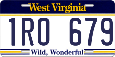 WV license plate 1RO679