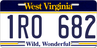 WV license plate 1RO682