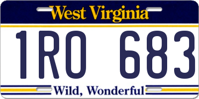 WV license plate 1RO683