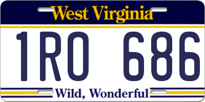 WV license plate 1RO686