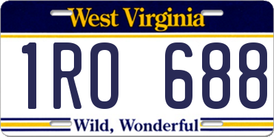 WV license plate 1RO688