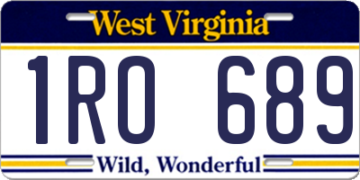 WV license plate 1RO689