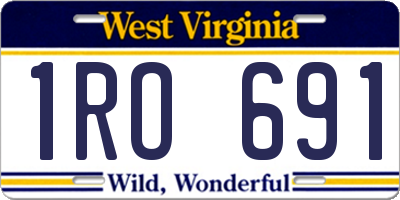 WV license plate 1RO691