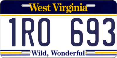 WV license plate 1RO693