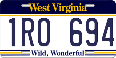 WV license plate 1RO694