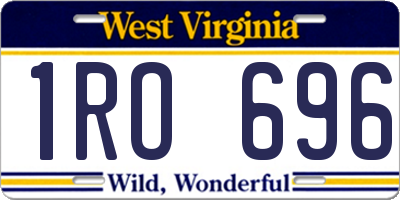WV license plate 1RO696