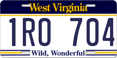 WV license plate 1RO704