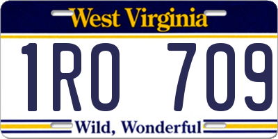 WV license plate 1RO709
