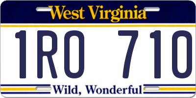 WV license plate 1RO710