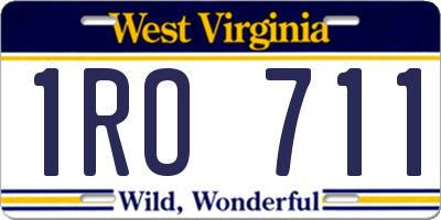 WV license plate 1RO711