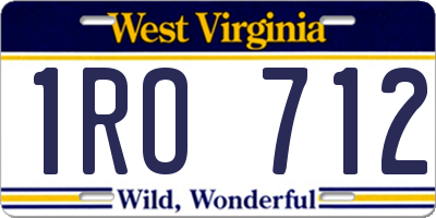 WV license plate 1RO712