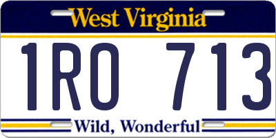 WV license plate 1RO713