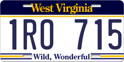 WV license plate 1RO715