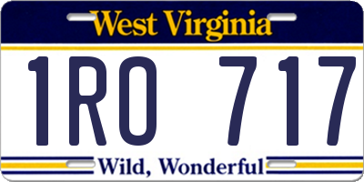 WV license plate 1RO717