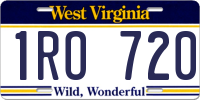 WV license plate 1RO720