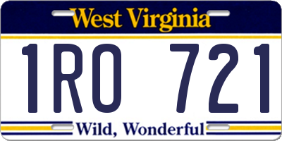 WV license plate 1RO721