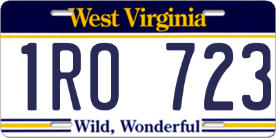 WV license plate 1RO723