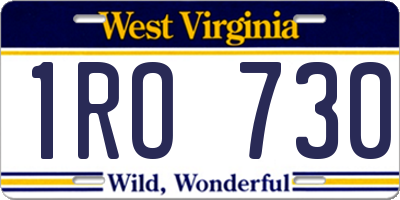 WV license plate 1RO730