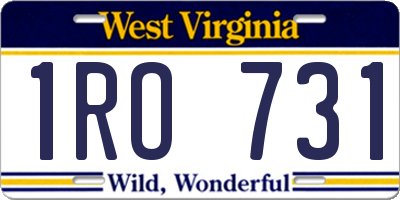 WV license plate 1RO731