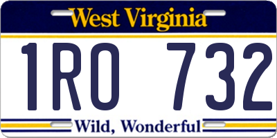WV license plate 1RO732