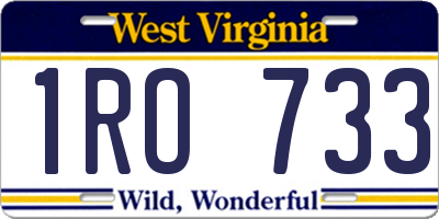 WV license plate 1RO733
