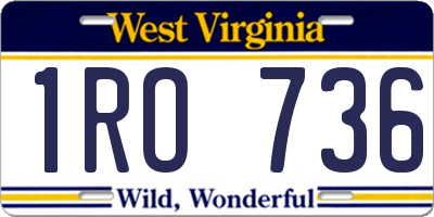 WV license plate 1RO736