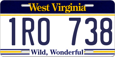WV license plate 1RO738