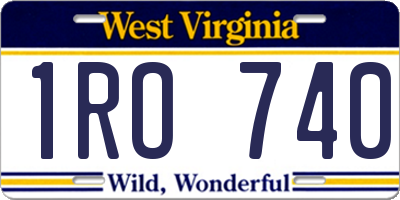 WV license plate 1RO740