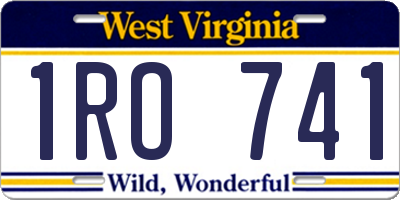 WV license plate 1RO741