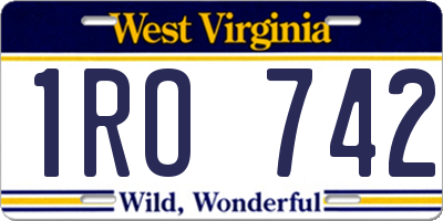 WV license plate 1RO742