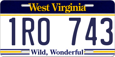 WV license plate 1RO743