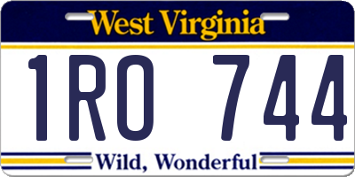 WV license plate 1RO744