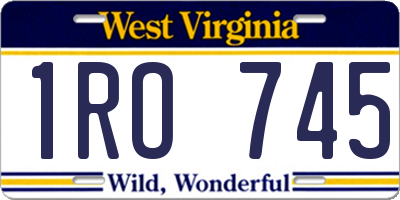 WV license plate 1RO745