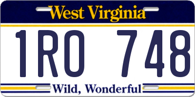 WV license plate 1RO748