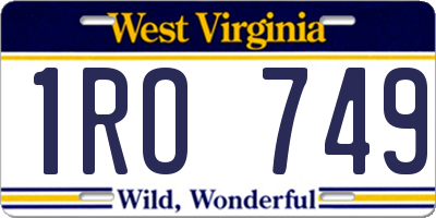 WV license plate 1RO749
