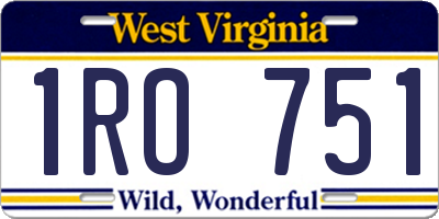 WV license plate 1RO751