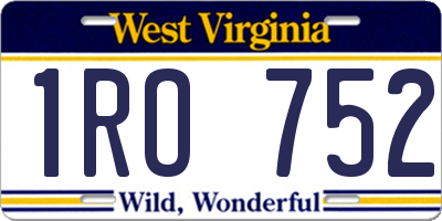 WV license plate 1RO752