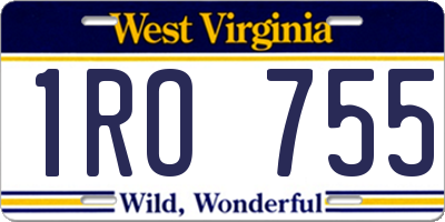 WV license plate 1RO755