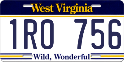 WV license plate 1RO756