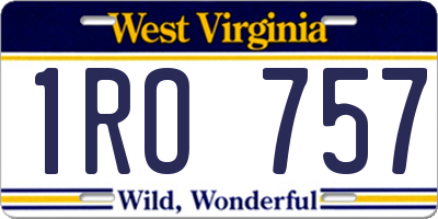 WV license plate 1RO757