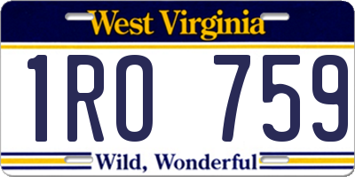 WV license plate 1RO759