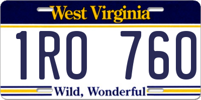 WV license plate 1RO760