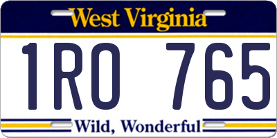 WV license plate 1RO765